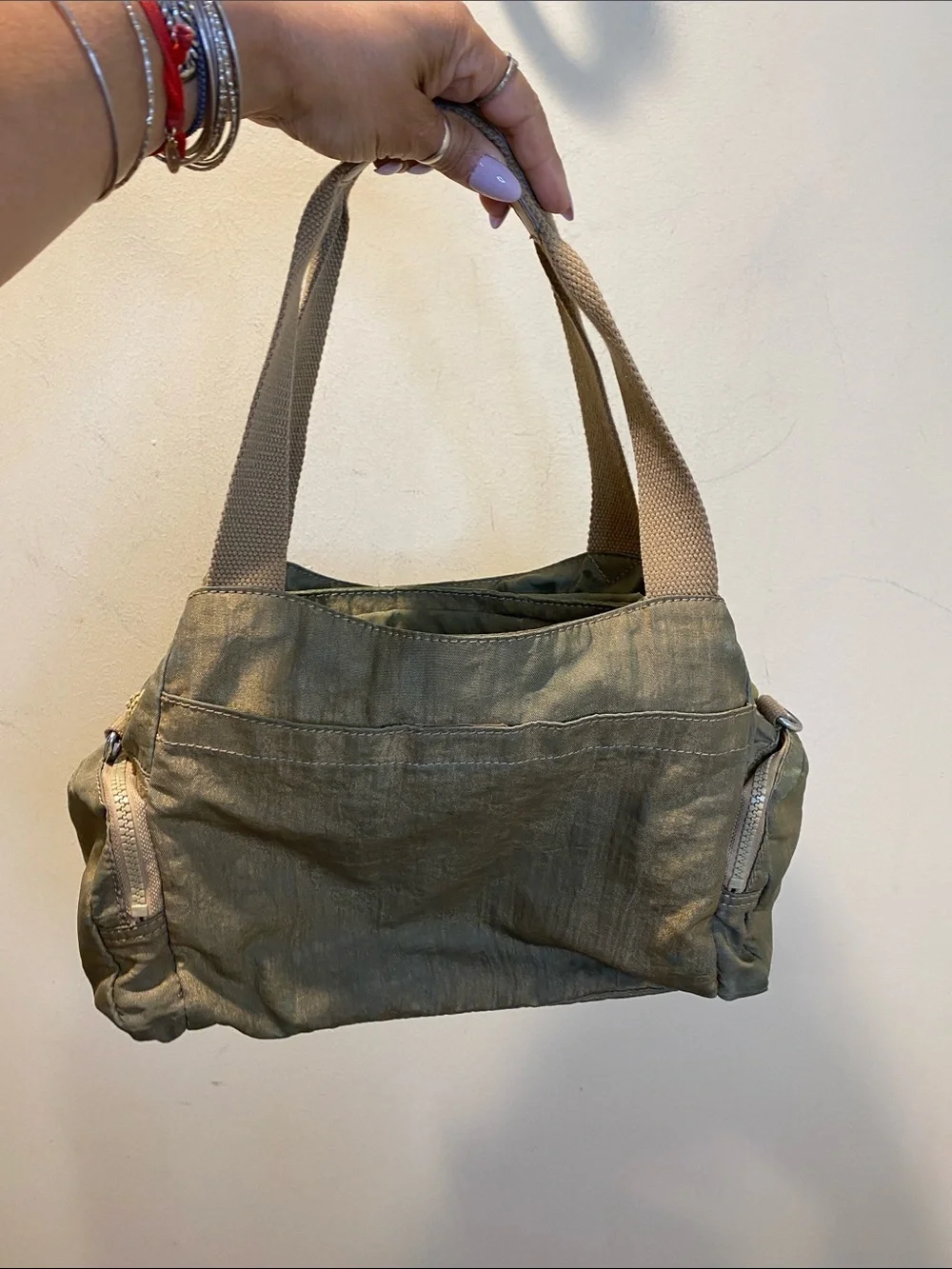 Kipling Canvas Multi-Pocket Shoulder Bag With Long Strap - Picture 6 of 10